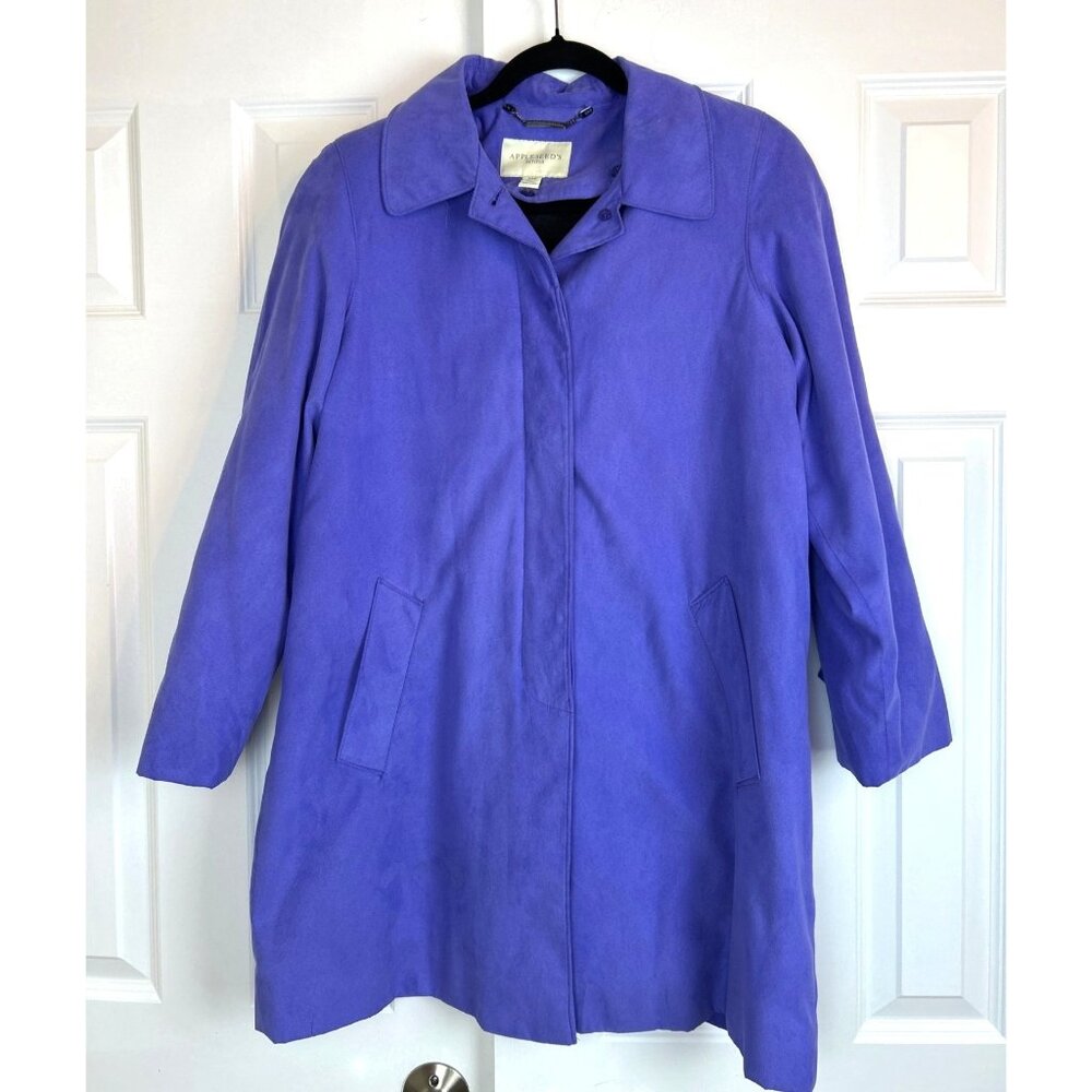Appleseed's Women's  Purple Faux Suede Button Front Spring Jacket Coat PM